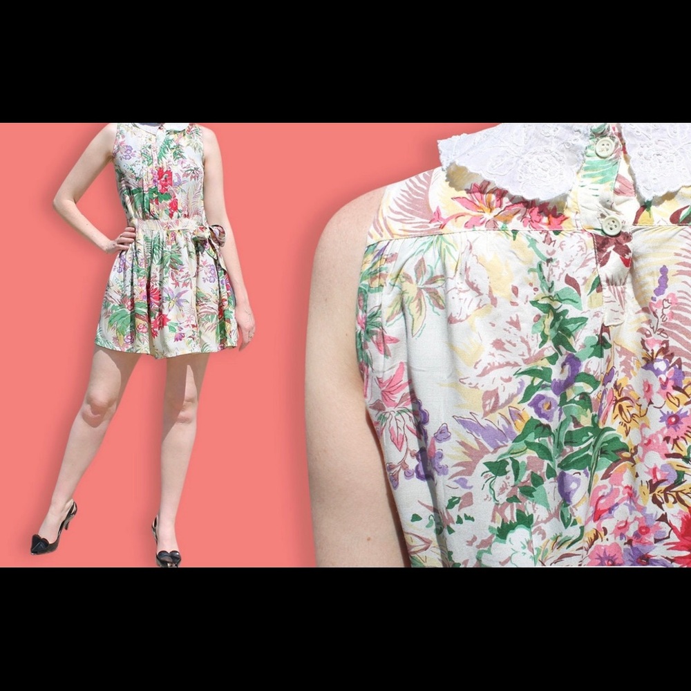 70s Vintage Summer Floral Dress